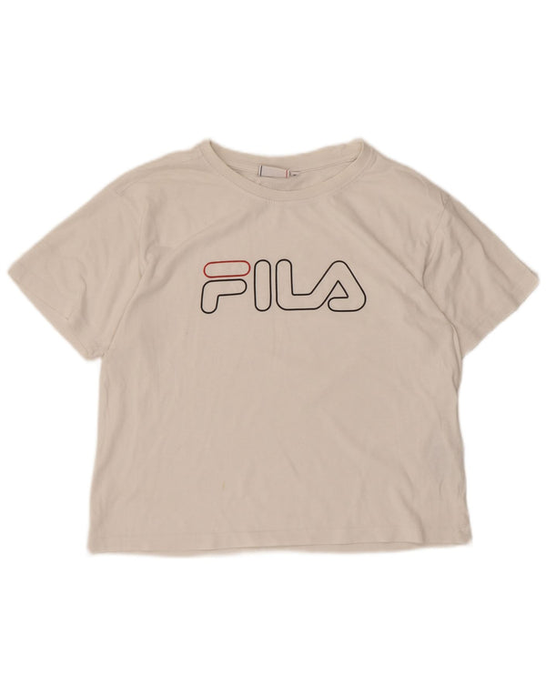 Fila Ženska skraćena majica kratkih rukava UK 10, mali bijeli pamuk