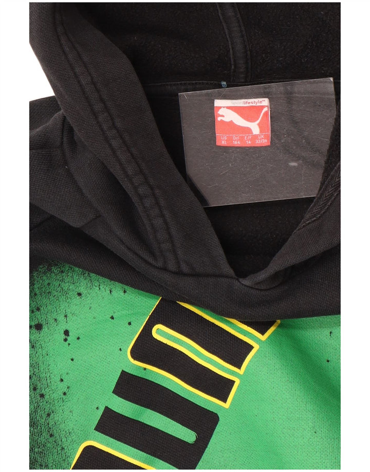 PUMA Boys Graphic Hoodie Džemper 13-14 godina crne boje