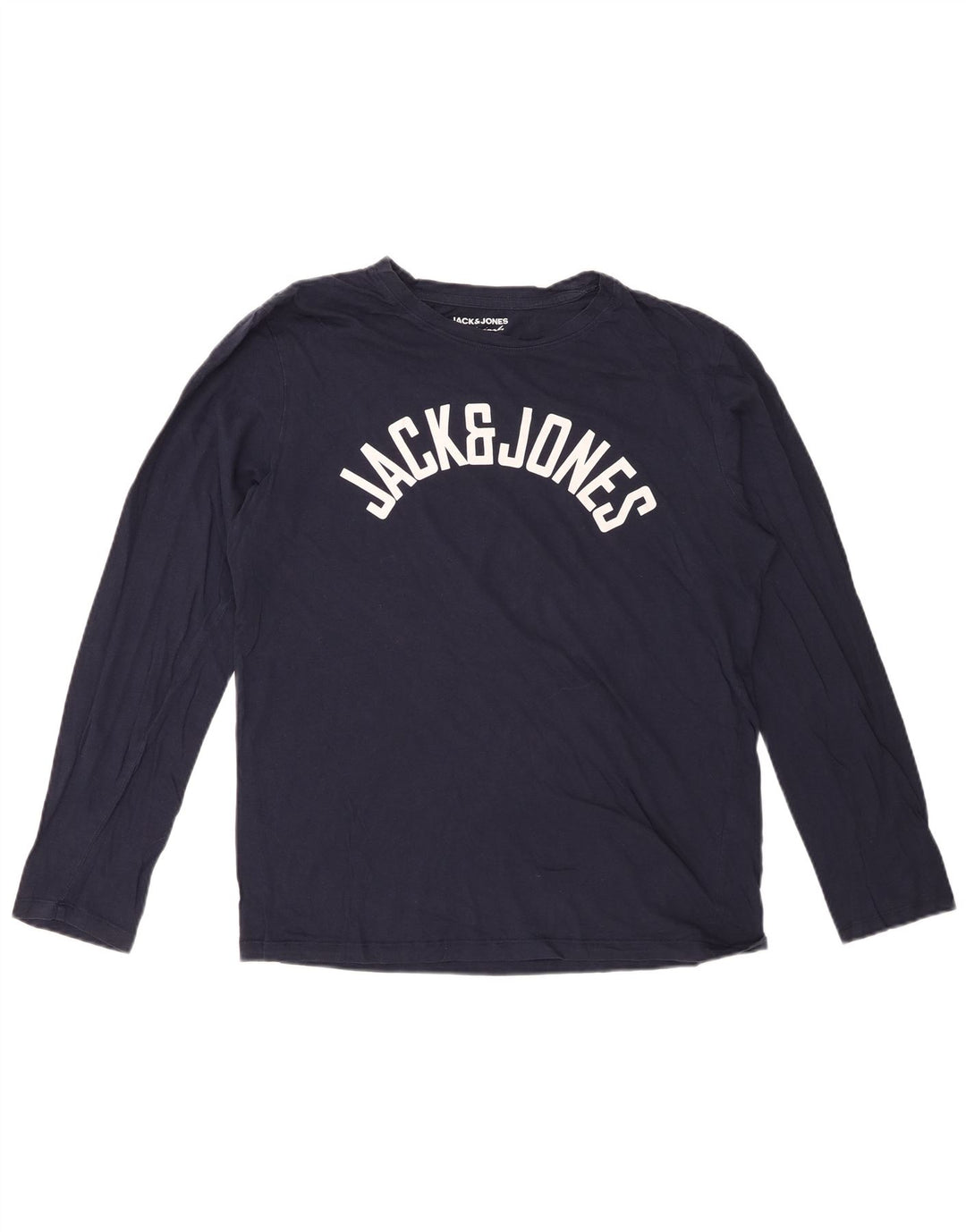 JACK & JONES Muška majica dugih rukava s grafikama, srednje tamnoplavi pamuk