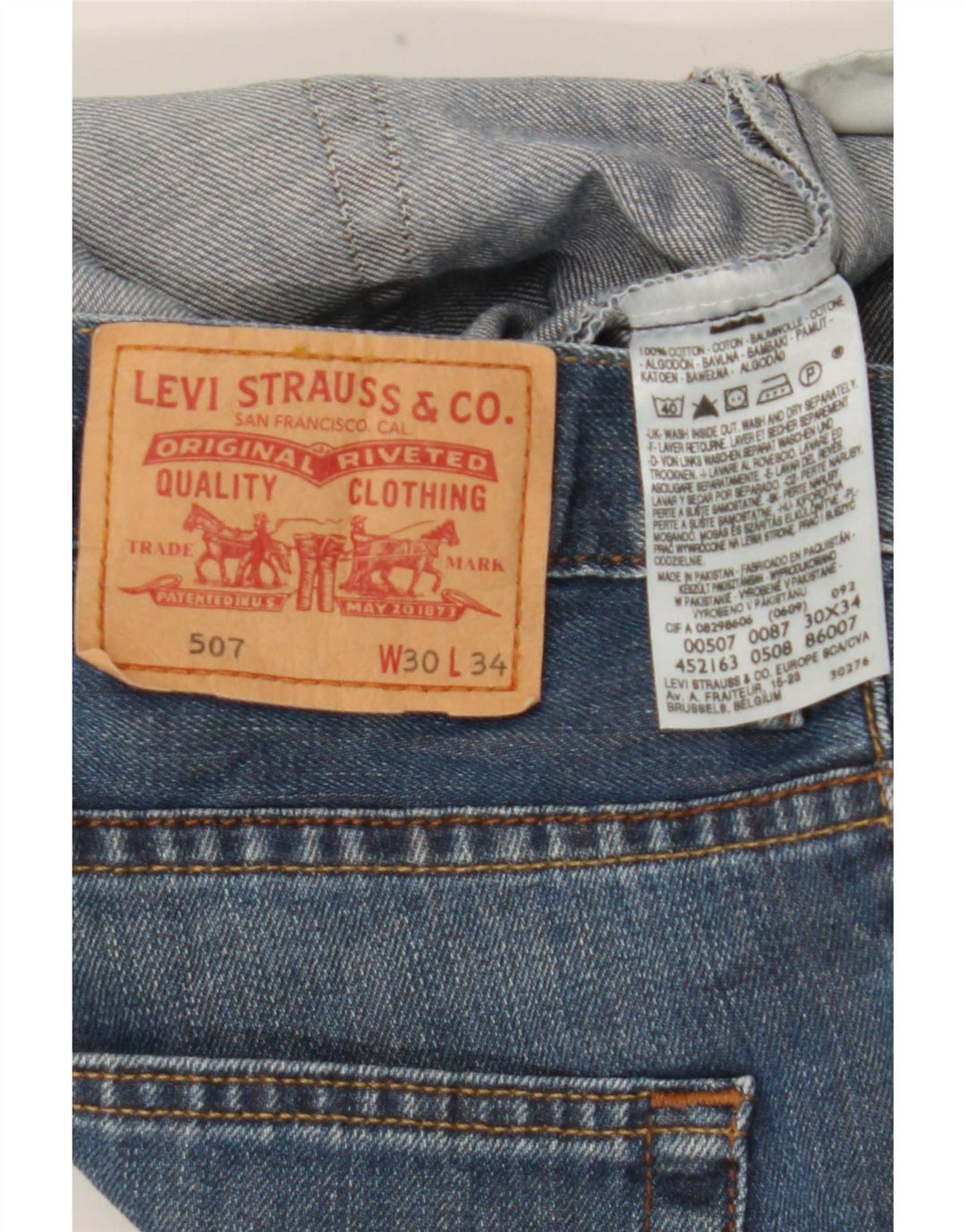 Levi's muške 507 Bootcut traperice W30 L30 plavi pamuk