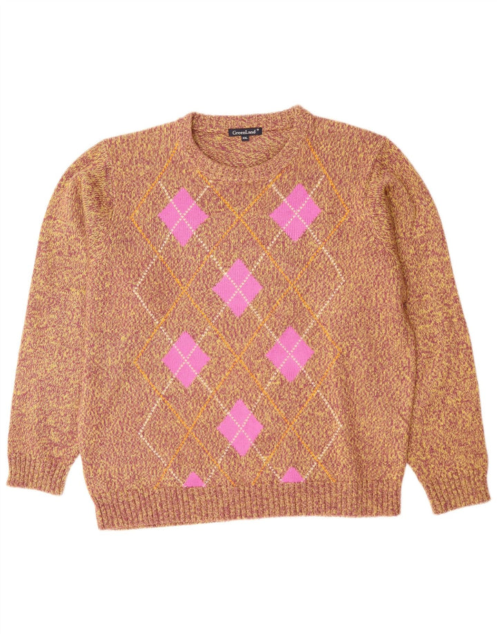 GREENLAND Ženske UK 20 2XL višebojni argyle/dijamantni akril