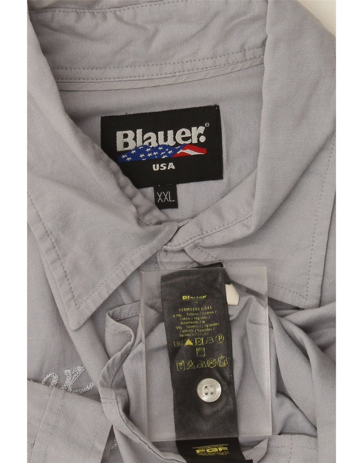 Blauer muška grafička majica kratkih rukava 2XL sivi pamuk