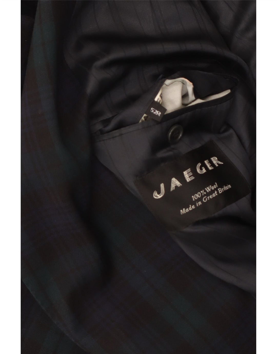 Jaeger muška jakna s dvostrukim kopčanjem IT 52 XL tamnoplava karirana vuna