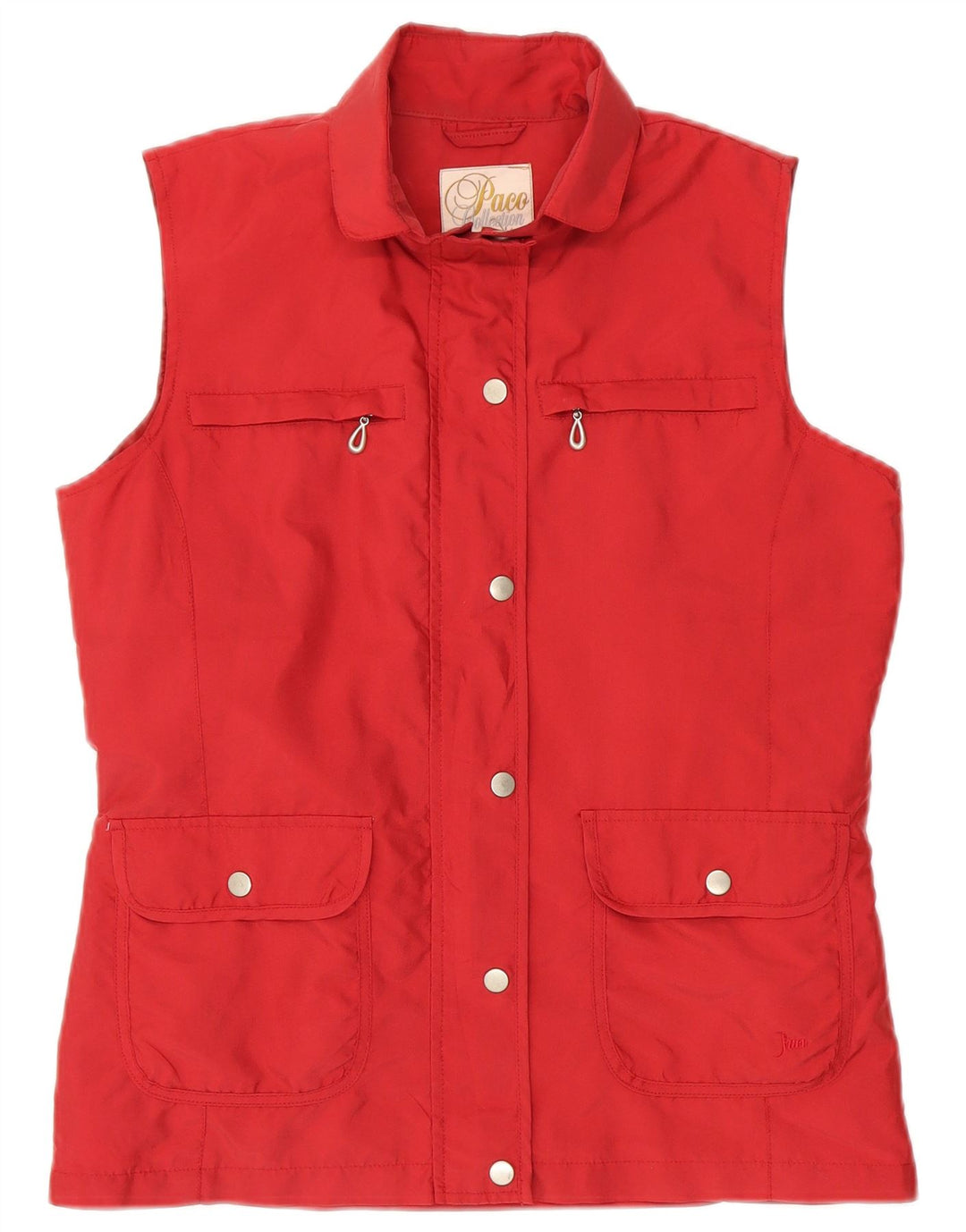 PACO Womens Utility Gilet UK 10 Small Red Polyester Classic