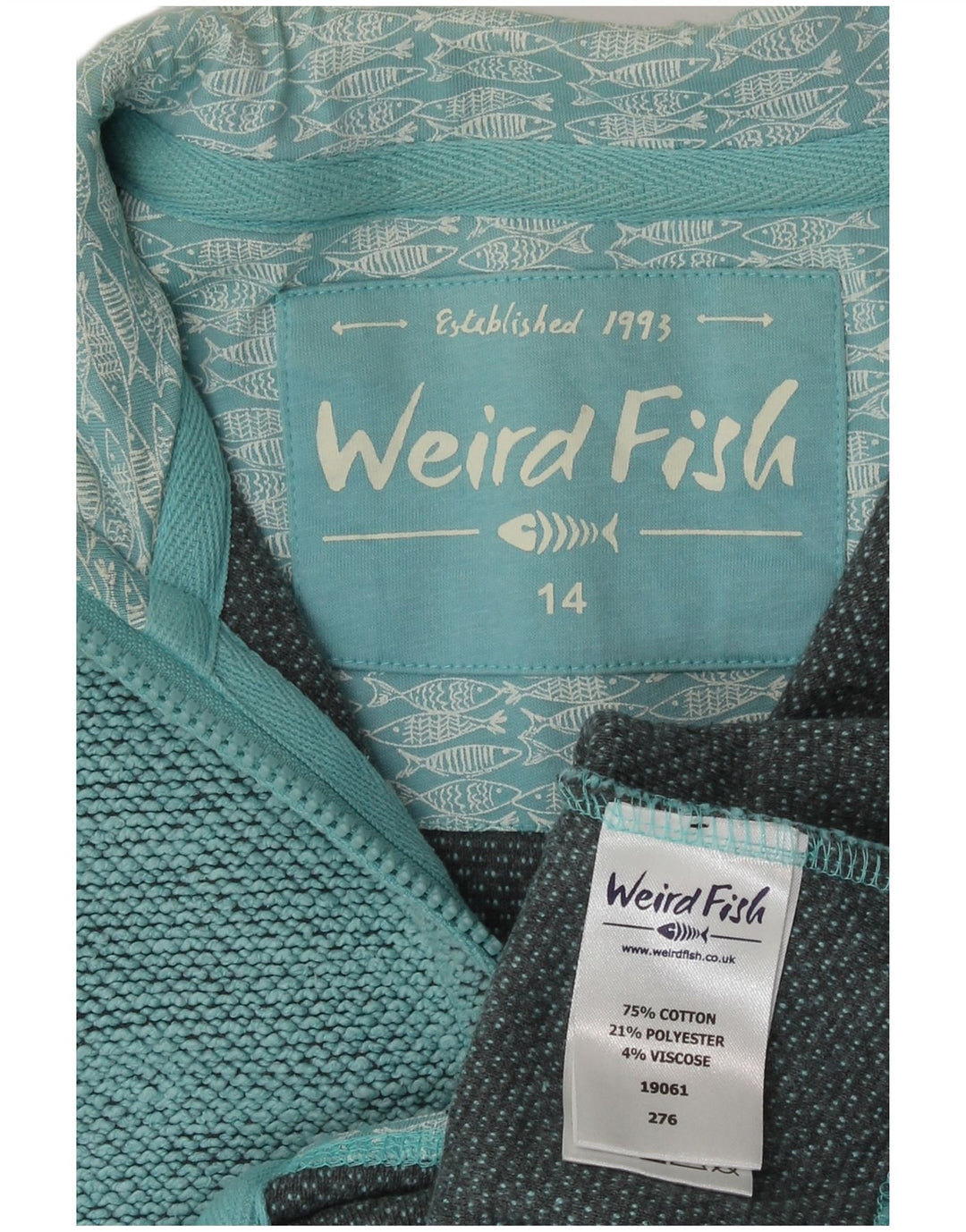 Weird Fish ženska gornja jakna trenirke UK 14 velika plava pamuk