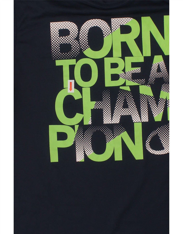 CHAMPION Boys Graphic T-Shirt Top 9-10 Years Medium Navy Blue Vintage Champion and Second-Hand Champion from Messina Hembry 