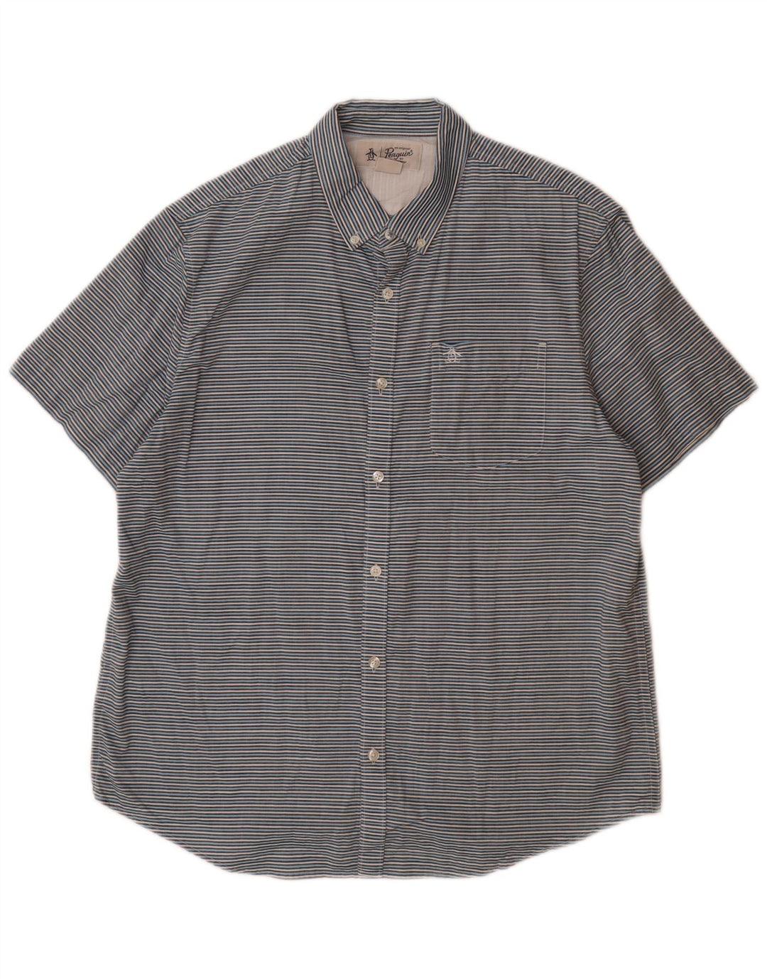 PENGUIN Muška pamučna majica kratkih rukava s velikim plavim prugama