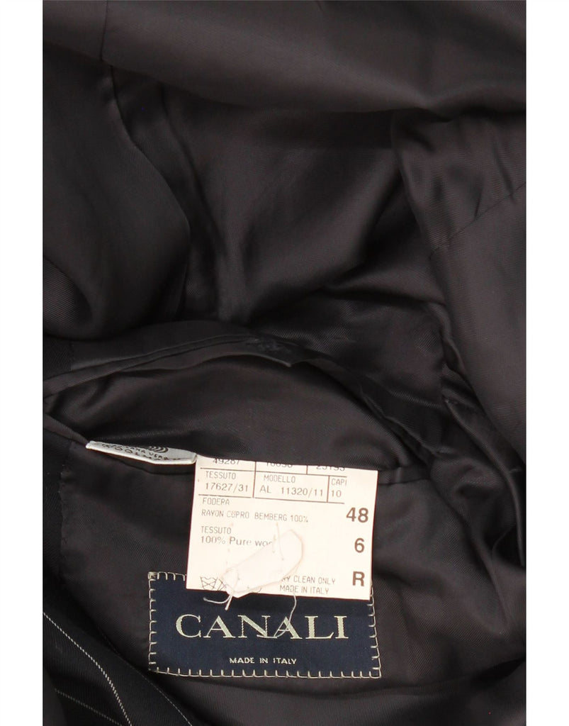 CANALI Mens 3 Button Blazer Jacket IT 48 Medium Navy Blue Pinstripe Vintage Canali and Second-Hand Canali from Messina Hembry 
