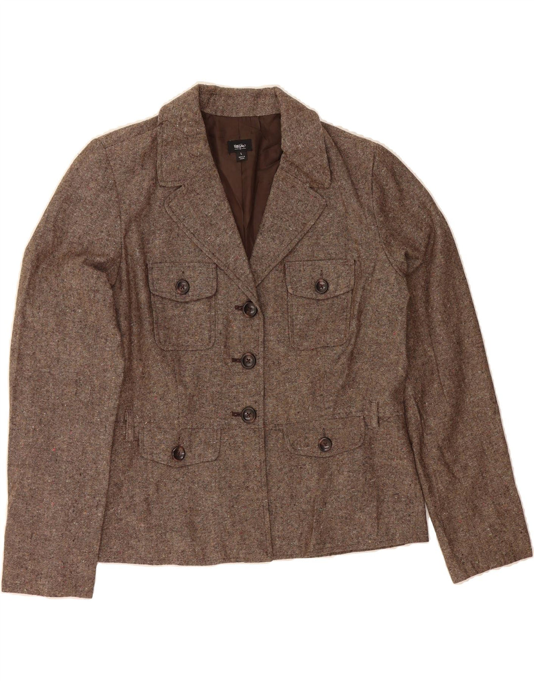 MOSSIMO Womens 3 Button Blazer Jacket UK 16 Large Brown Polyester Vintage Mossimo and Second-Hand Mossimo from Messina Hembry 