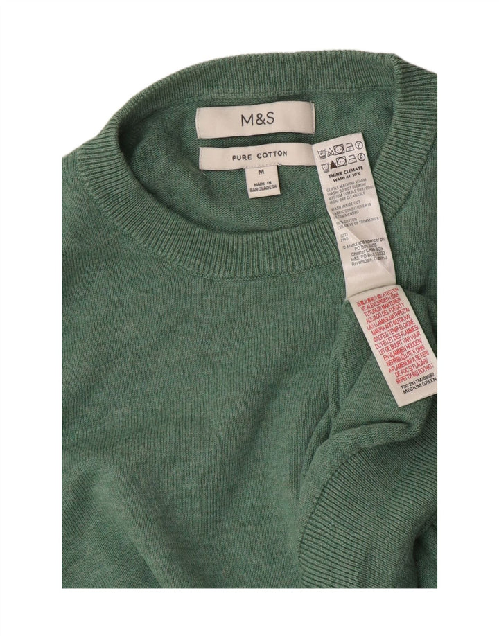 Marks & Spencer muški džemper s okruglim izrezom Srednje zeleni pamuk