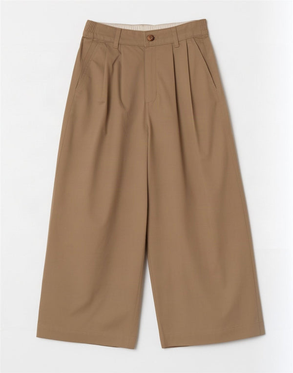 Dickies ženske kratke hlače visokog struka širokih nogavica W26 L24 bež pamuk