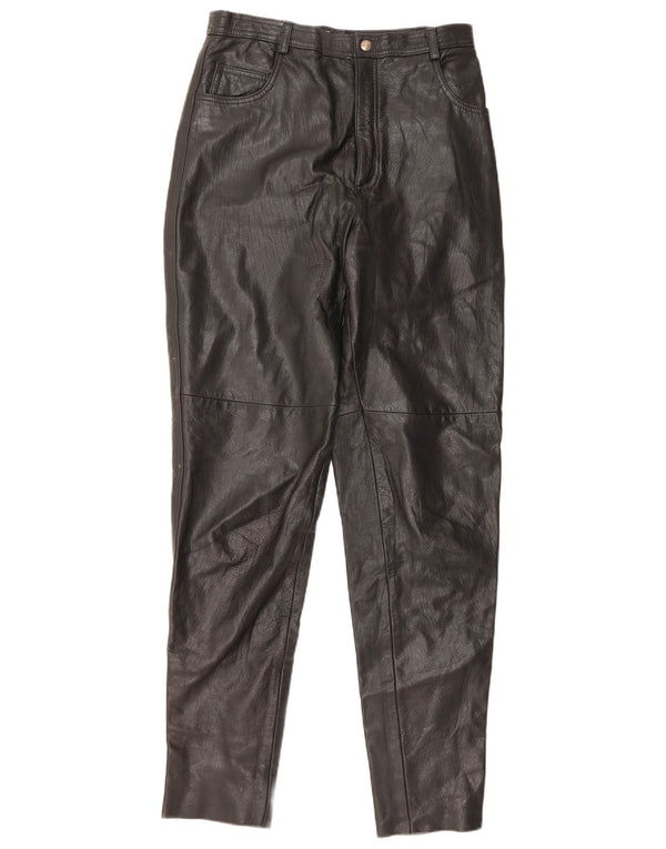 VINTAGE ženske hlače visokog struka IT 46 Large W28 L32 Crna koža