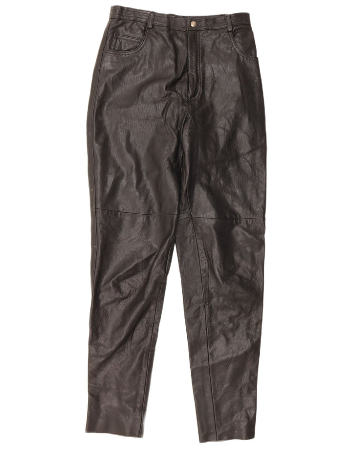 VINTAGE ženske hlače visokog struka IT 46 Large W28 L32 Crna koža