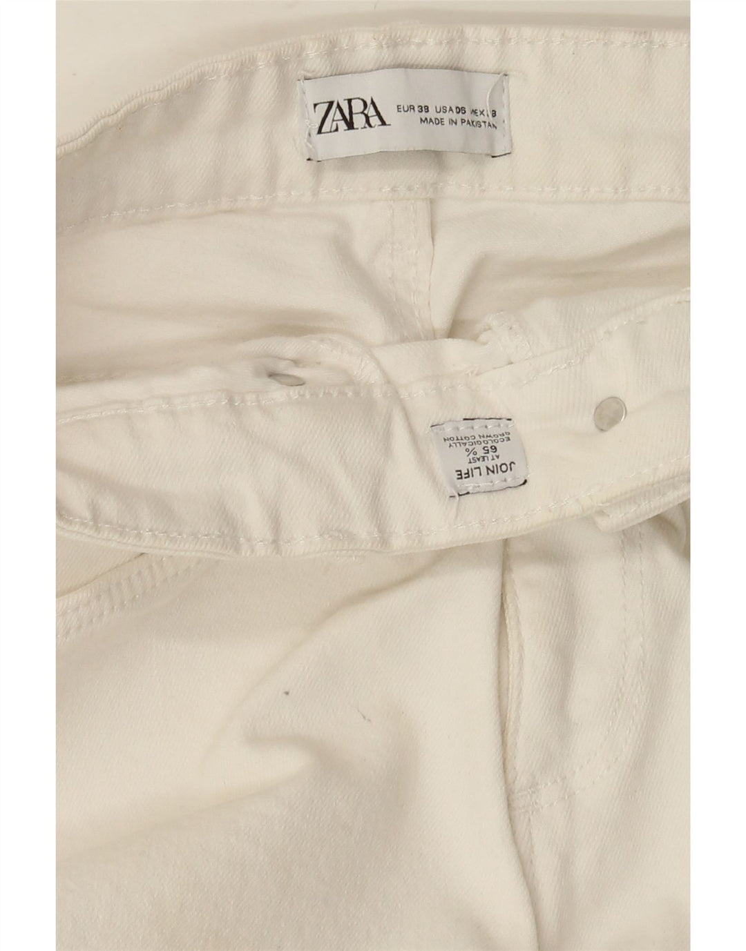 Zara ženske lepršave traperice EU 38 male W28 L26 bijeli pamuk
