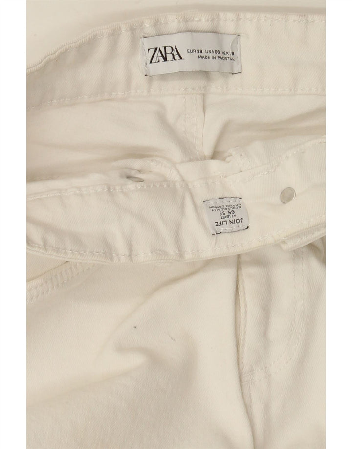Zara ženske lepršave traperice EU 38 male W28 L26 bijeli pamuk