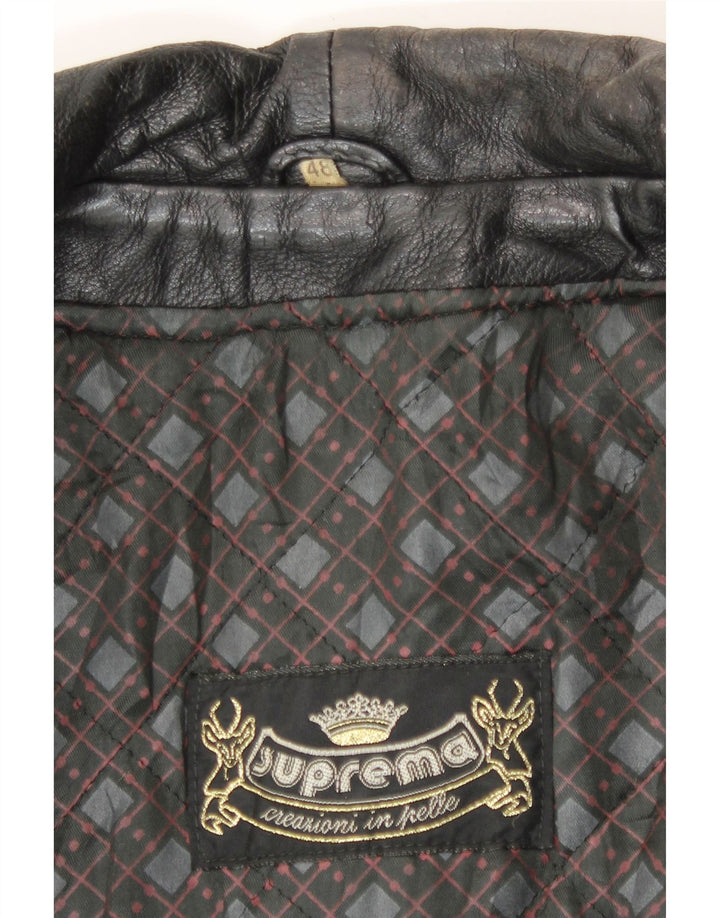 Suprema muška kožna jakna IT 48 srednje crna koža