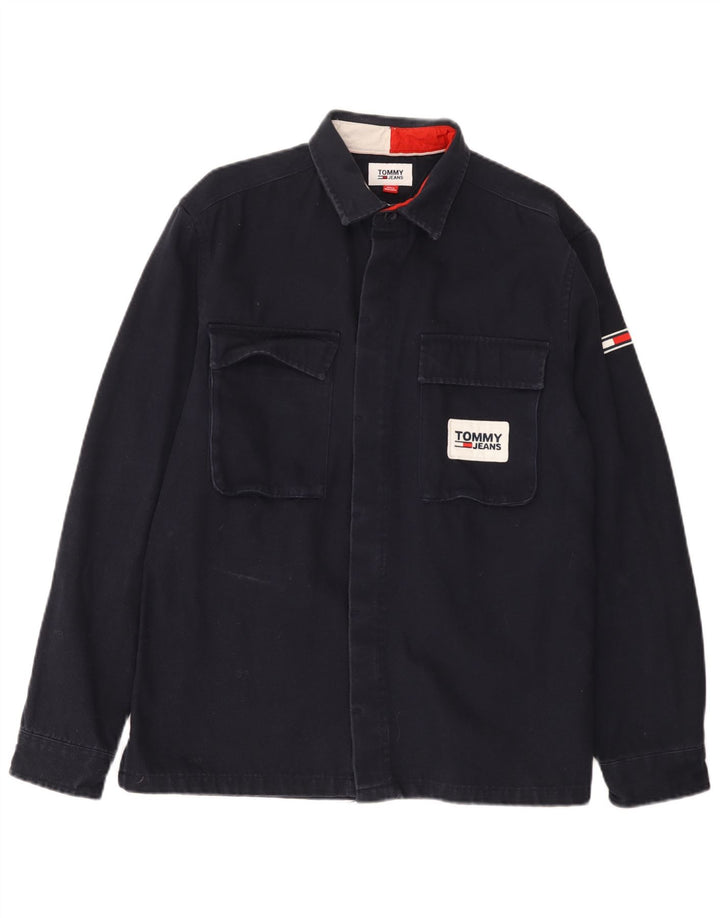 Tommy Hilfiger muška grafička košulja Drvosječa srednje tamnoplavi pamuk