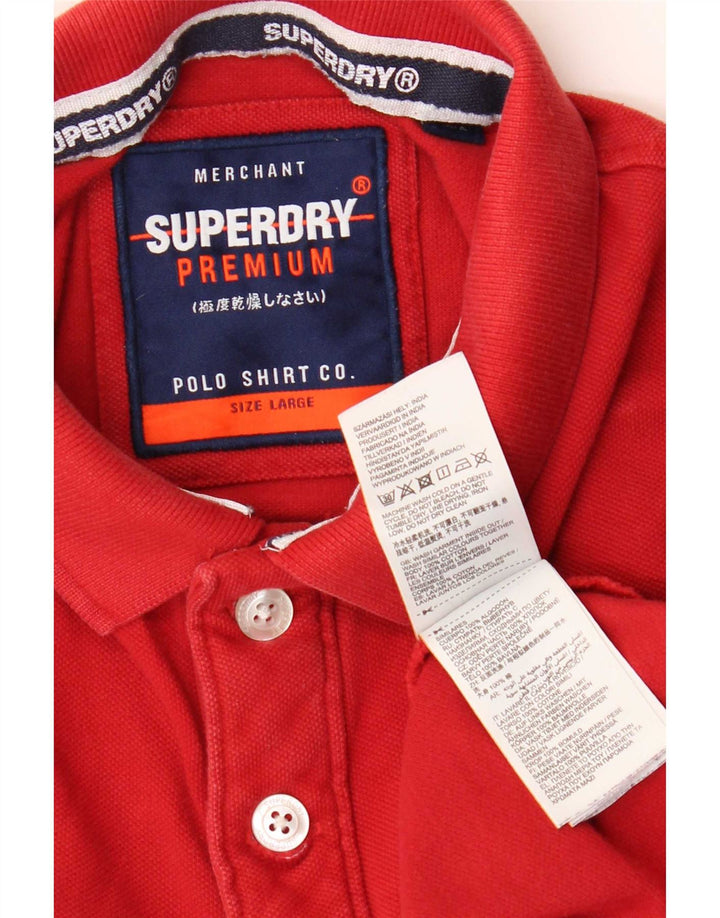 Superdry muška grafička polo majica velika crvena pamuk
