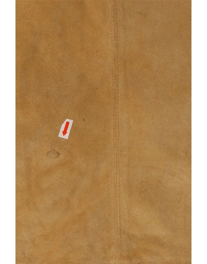 VINTAGE ženska mini suknja od brušene kože srednje veličine W28 bež koža