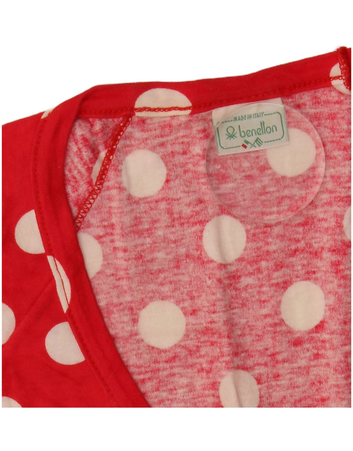 BENETTON Ženska velika majica s šišmiš 3/4 rukava UK 10 male crvene točkice