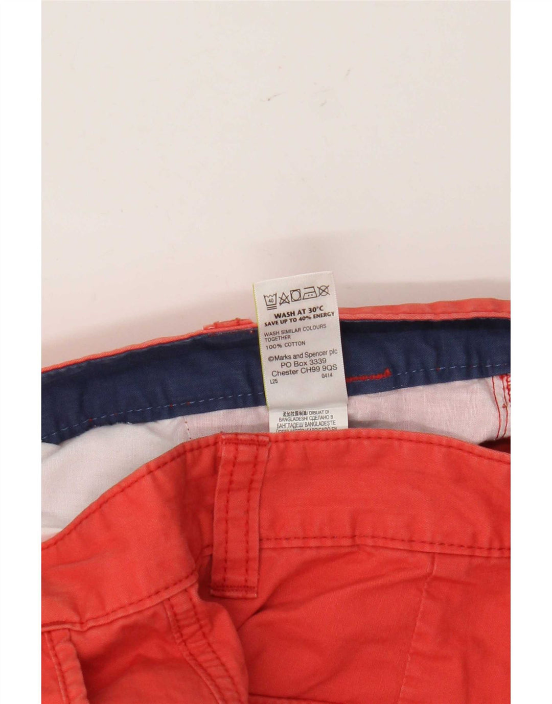 Marks & Spencer muške kargo kratke hlače W32 Srednje crveni pamuk