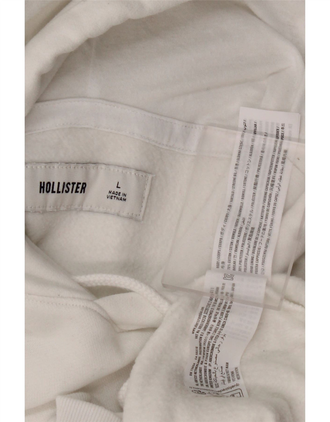 HOLLISTER Muška majica s kapuljačom Veliki bijeli pamuk