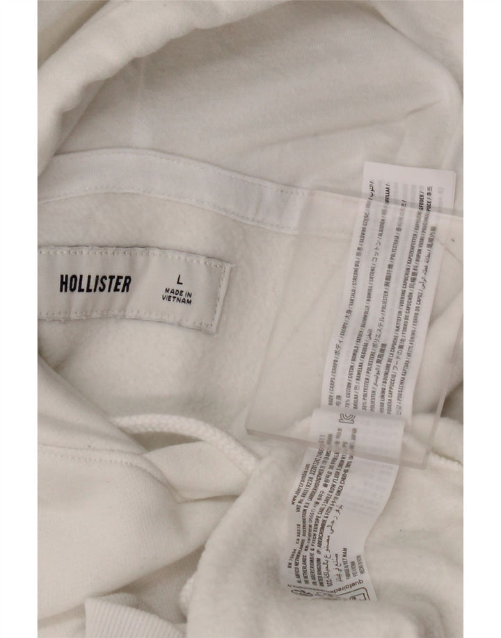 HOLLISTER Muška majica s kapuljačom Veliki bijeli pamuk