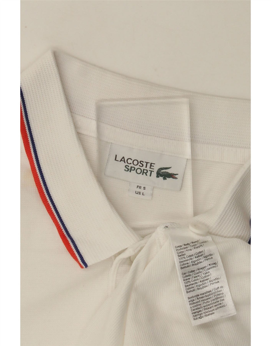LACOSTE muška polo majica, velika bijela pamučna veličina 5