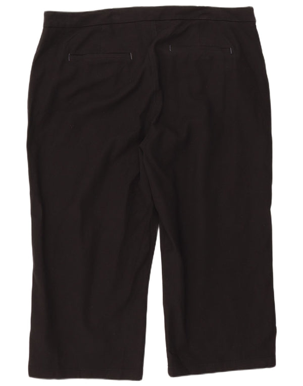 Bijele ženske kapri hlače UK 22 3XL W44 L24 crni pamuk