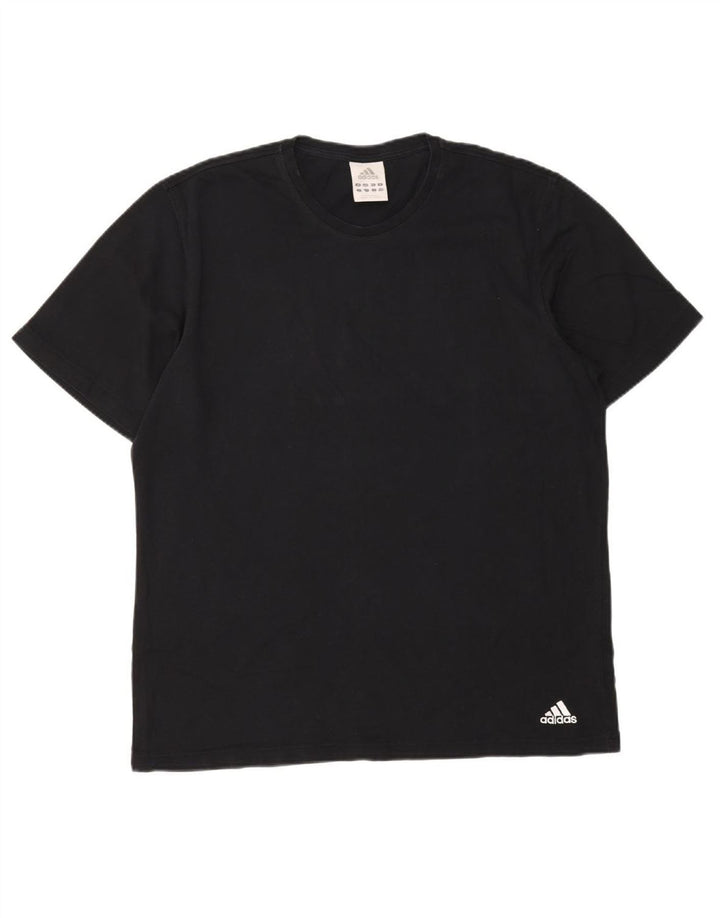 ADIDAS Mens T-Shirt Top Large Black Cotton