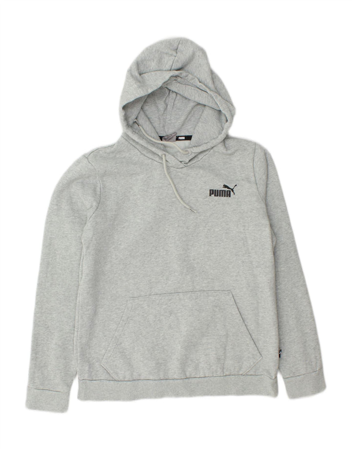 PUMA Boys Hoodie Jumper 10-11 Years Medium Grey Cotton Vintage Puma and Second-Hand Puma from Messina Hembry 