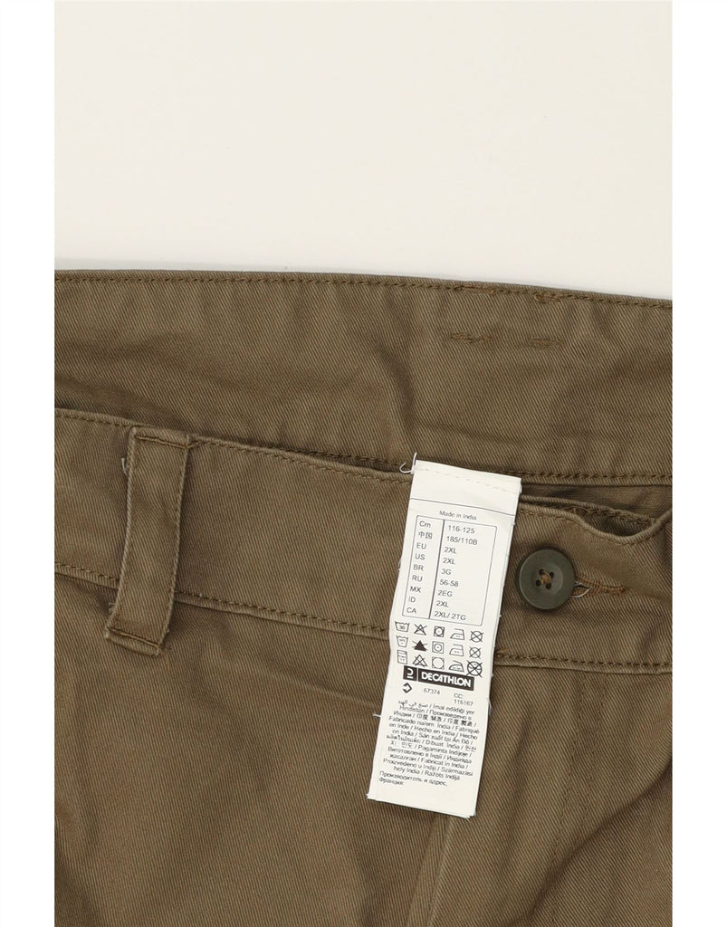 DECATHLON Mens Straight Cargo Trousers W41 L29 Khaki Cotton Vintage Decathlon and Second-Hand Decathlon from Messina Hembry 