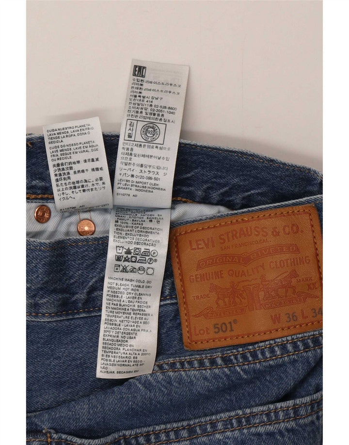 Levi's muške 501 ravne traperice W36 L34 plavi pamuk