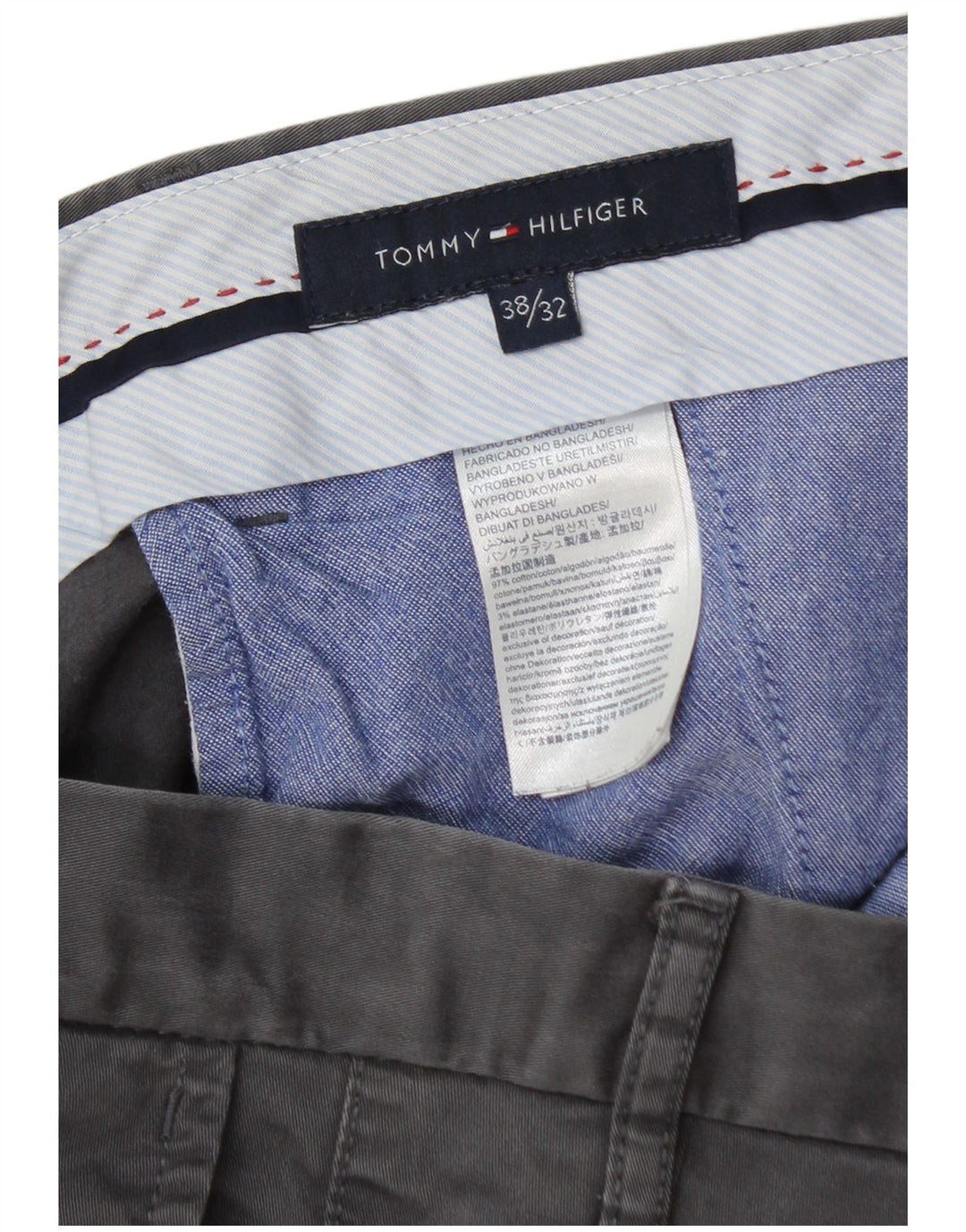 Tommy Hilfiger muške uske chino hlače W38 L32 sivi pamuk