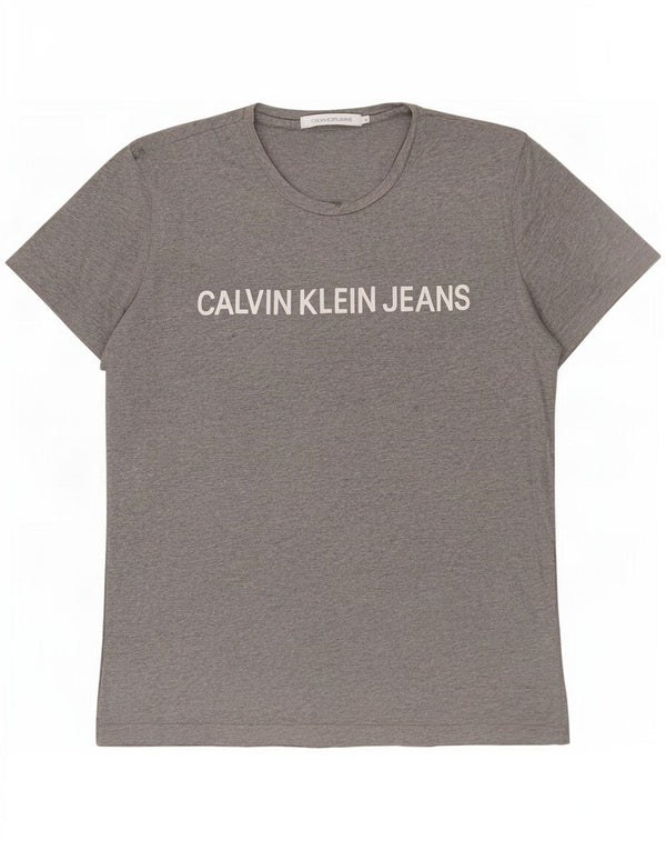 Calvin Klein Jeans muška majica kratkih rukava s grafičkim motivima, veliki sivi flekasti pamuk