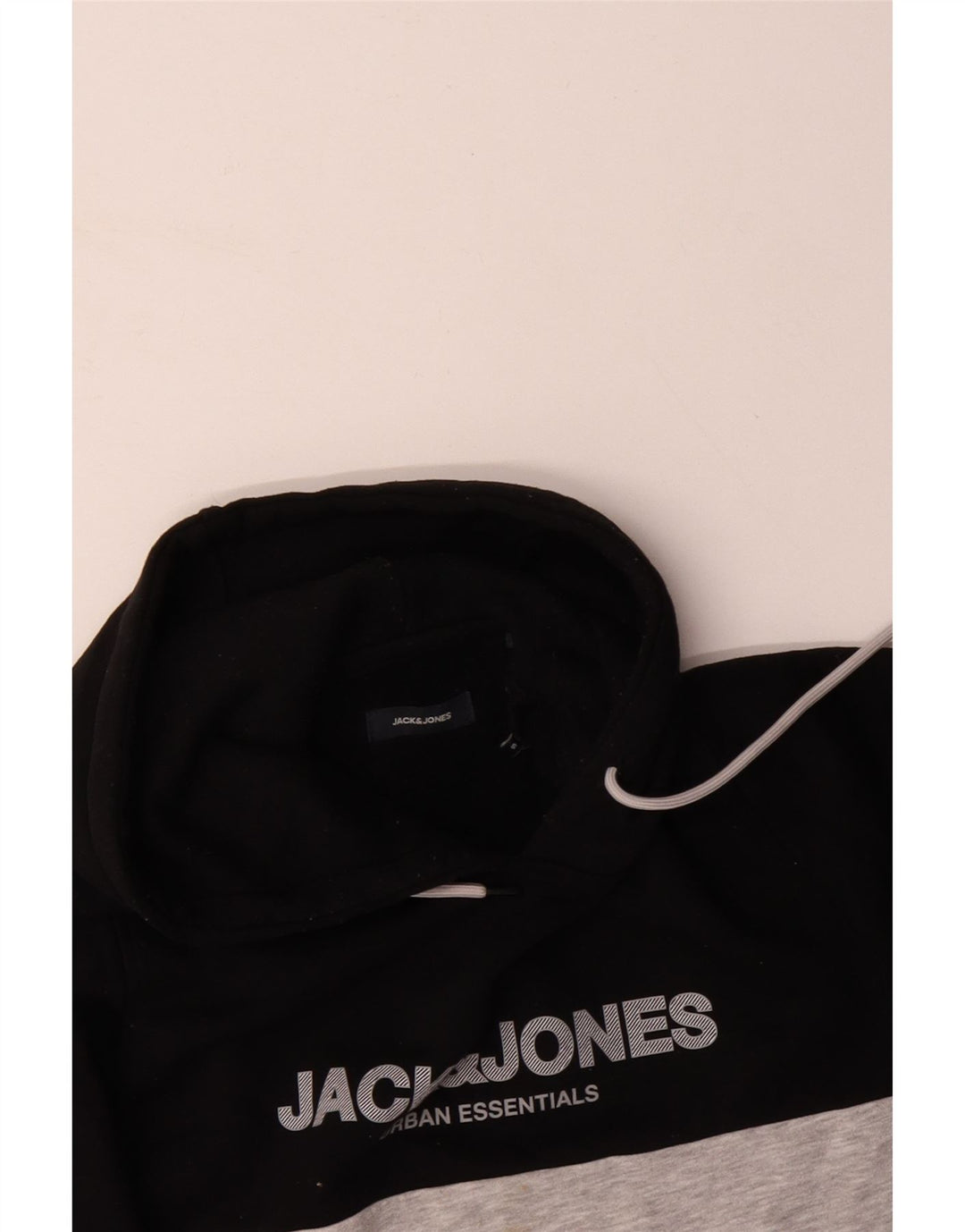 JACK & JONES Muška majica s kapuljačom s grafičkim motivima, mali crni pamuk u blokovima boja