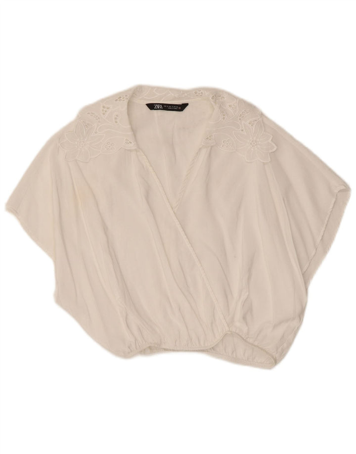 Zara ženski gornji dio kratke bluze UK 10 Small White