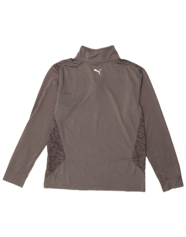 PUMA Boys Zip Neck Pulover Trenirka Top 11-12 Year Large Grey