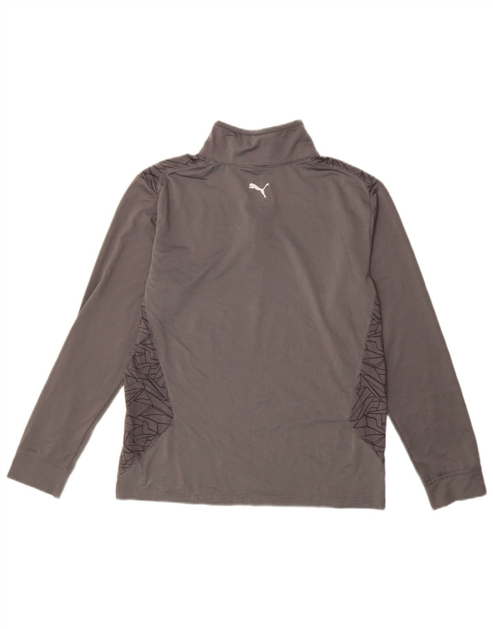 PUMA Boys Zip Neck Pulover Trenirka Top 11-12 Year Large Grey