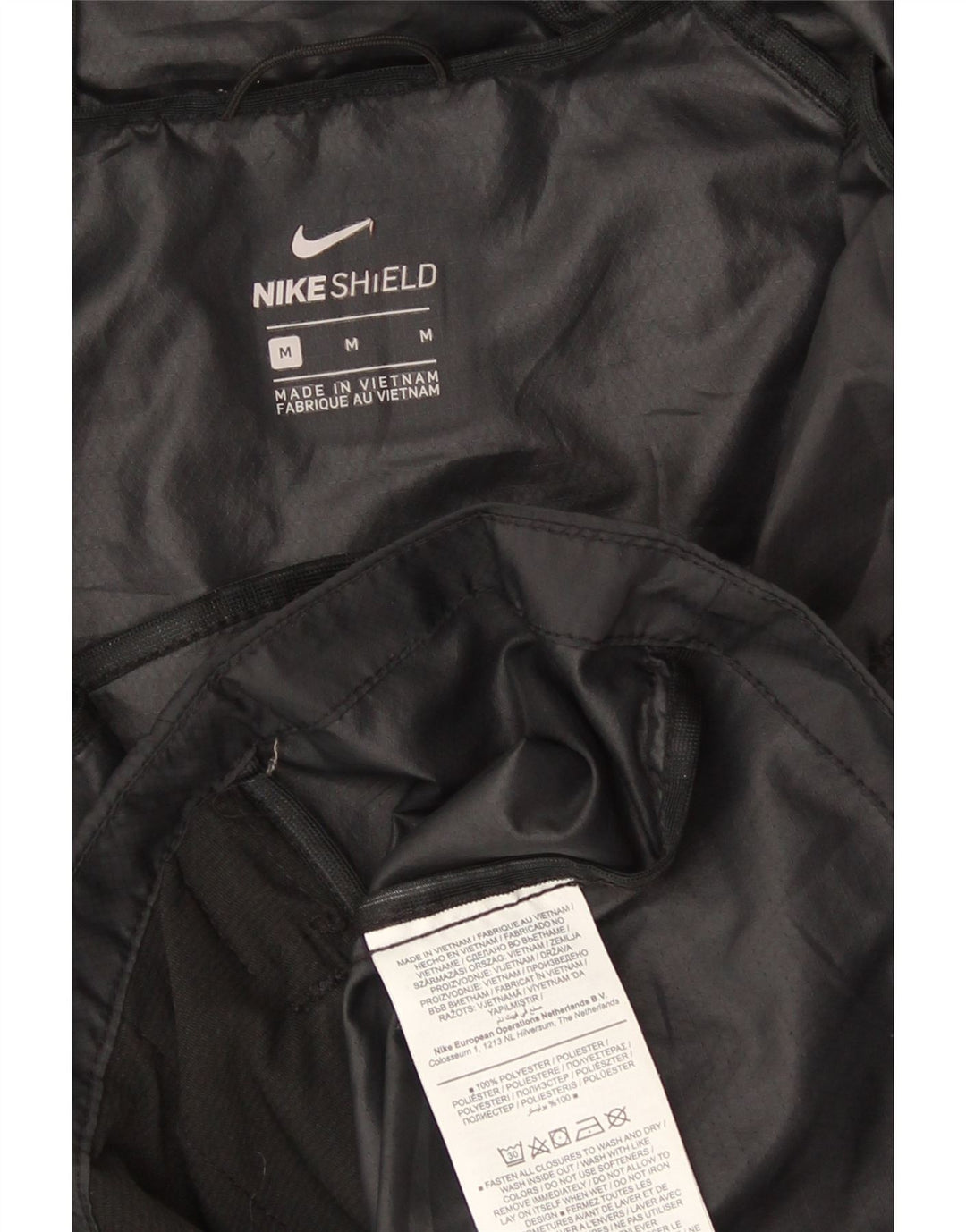 Nike ženska kišna jakna s kapuljačom UK 14 srednje crna sportska poliesterska