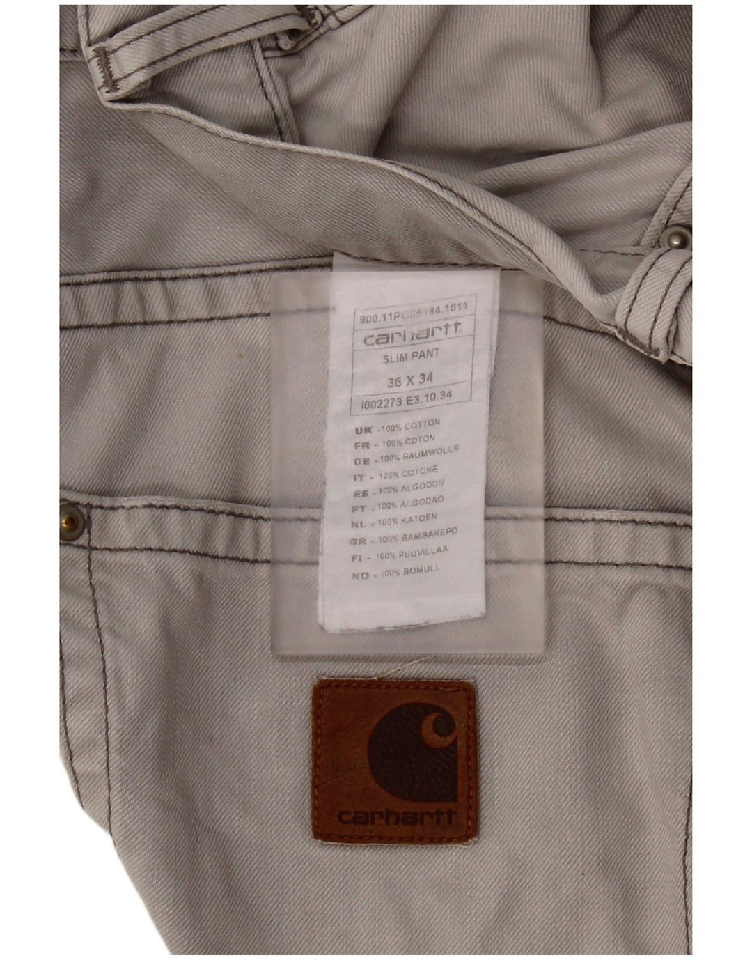 CARHARTT Muške uske traperice W36 L34 Sivi pamuk