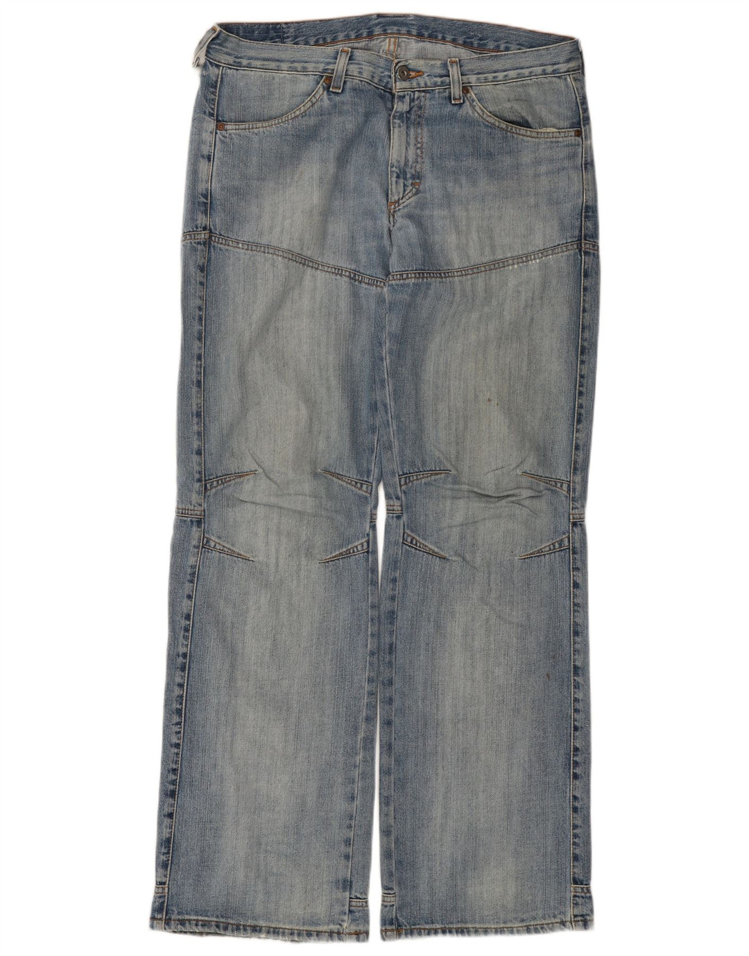 Ravne traperice muške radne odjeće MUSTANG W33 L34 plavi pamuk