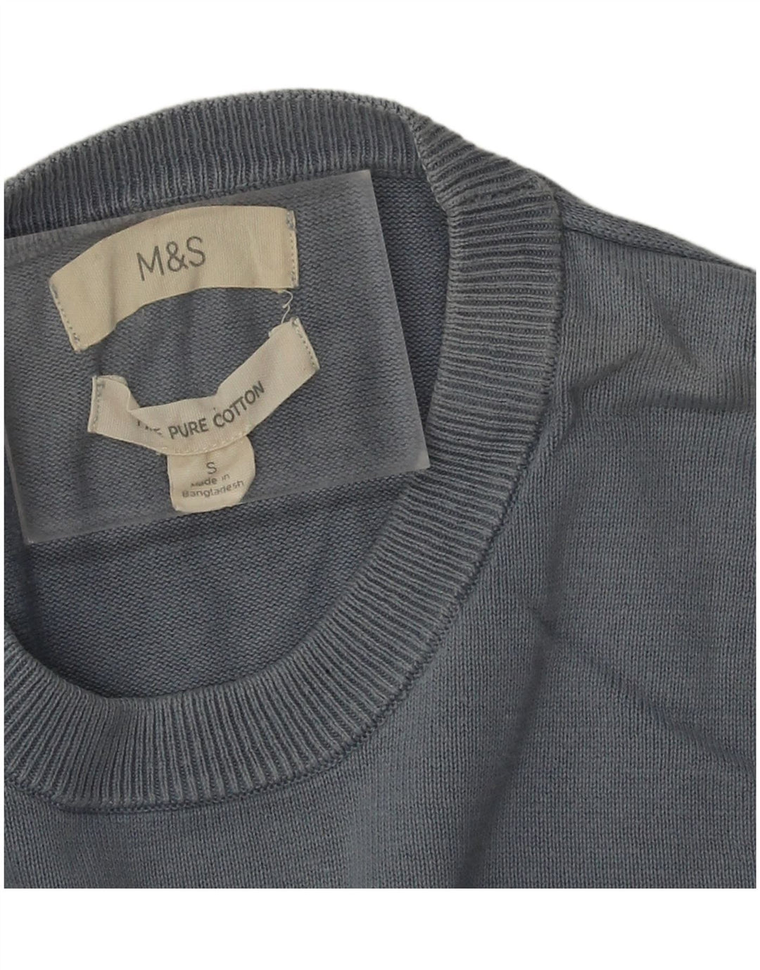Marks & Spencer muški pulover s okruglim izrezom Mali plavi pamuk