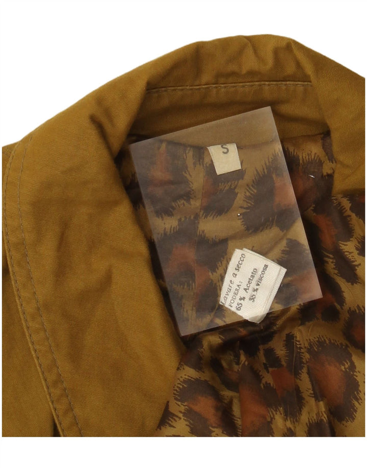 VINTAGE ženski preveliki kaput UK 10 Mali kaki acetat