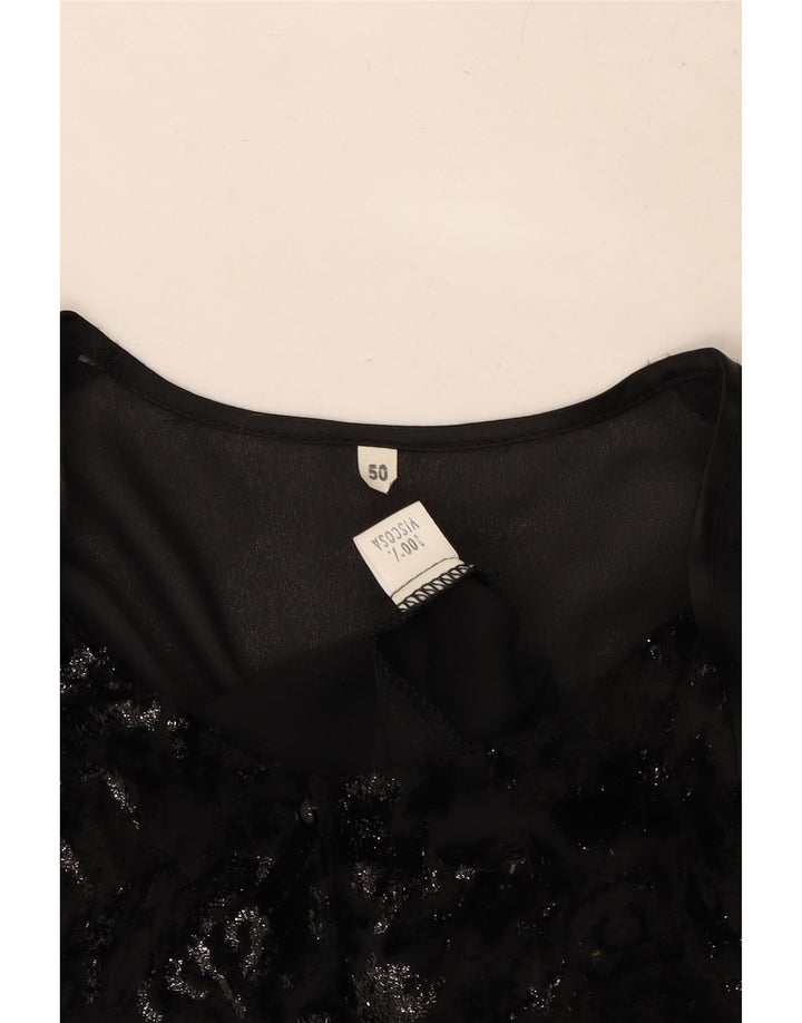 VINTAGE ženska košulja bluza IT 50 XL crna viskoza