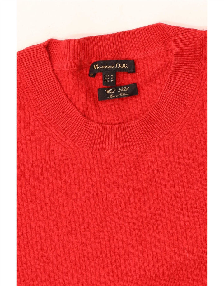 Ženski džemper s okruglim izrezom Massimo Dutti UK 12 srednje crvene vune