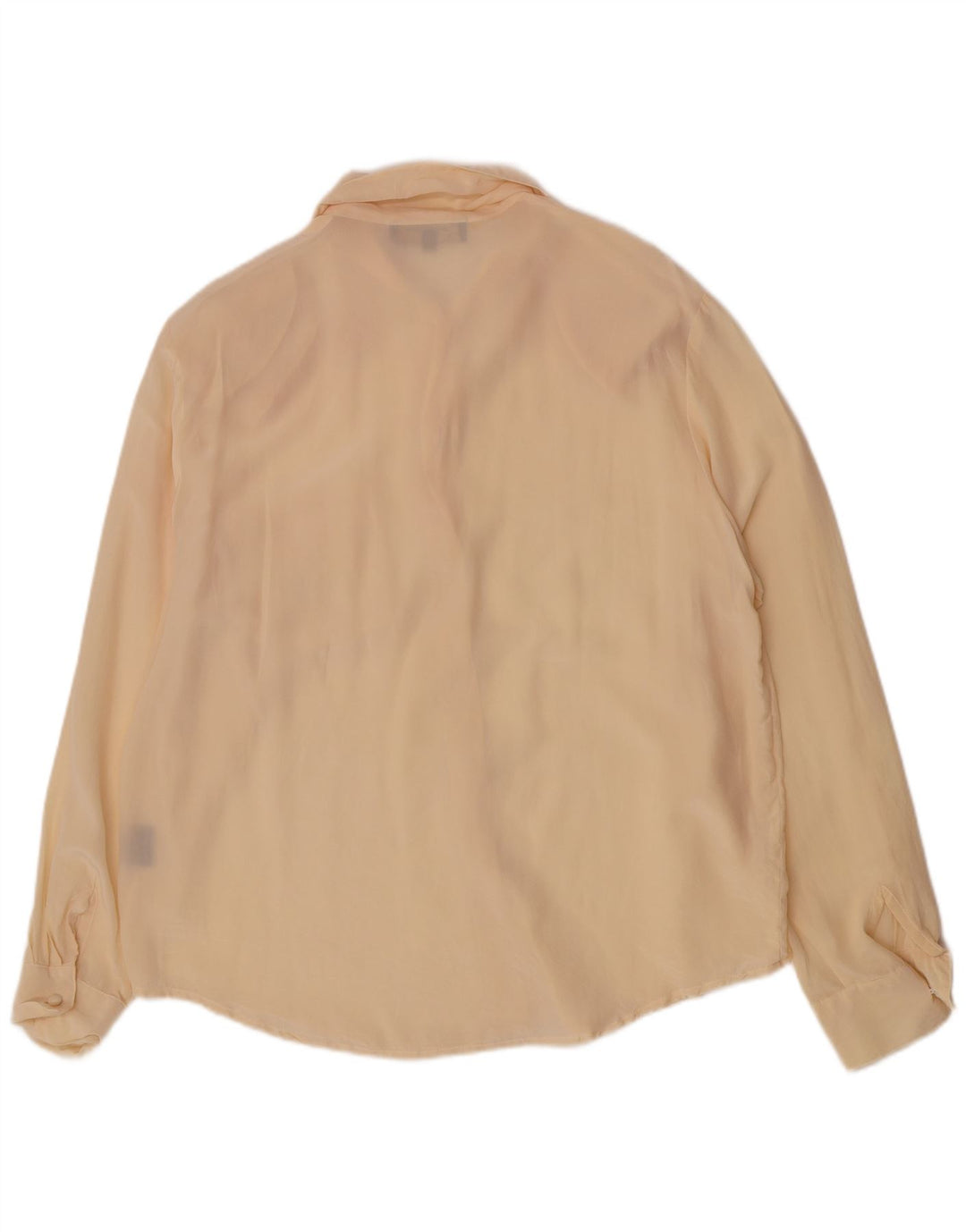 Vintage ženska obična košulja bluza UK 14 velika bež svila