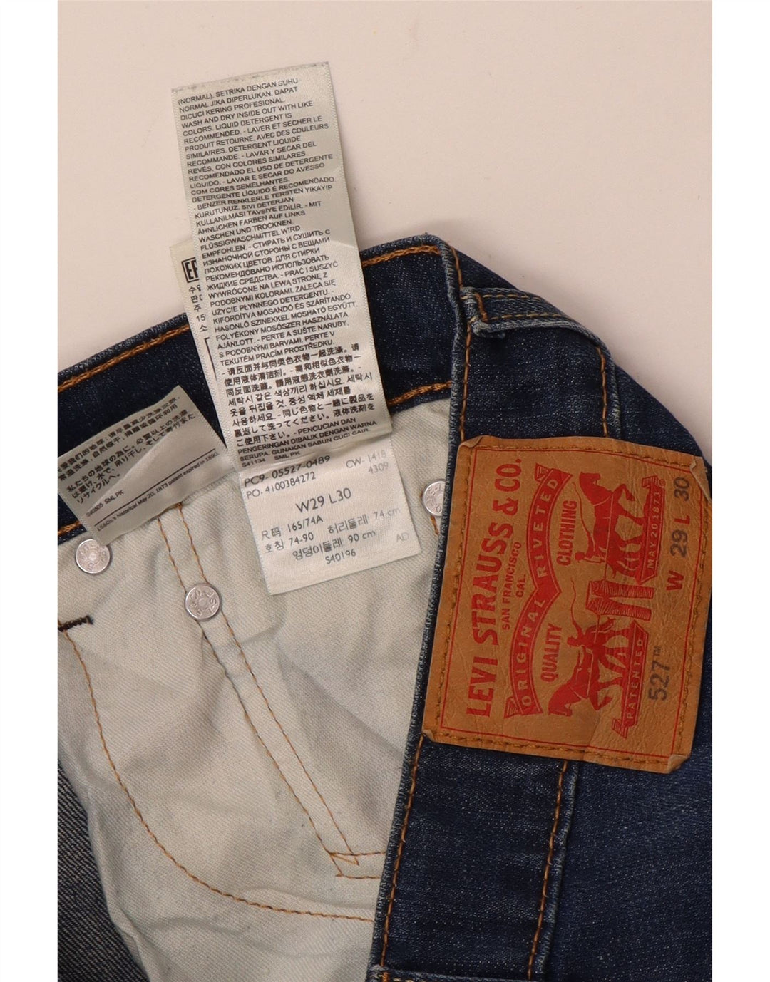 LEVI'S Ženske 527 Bootcut traperice W29 L30 Plavi pamuk