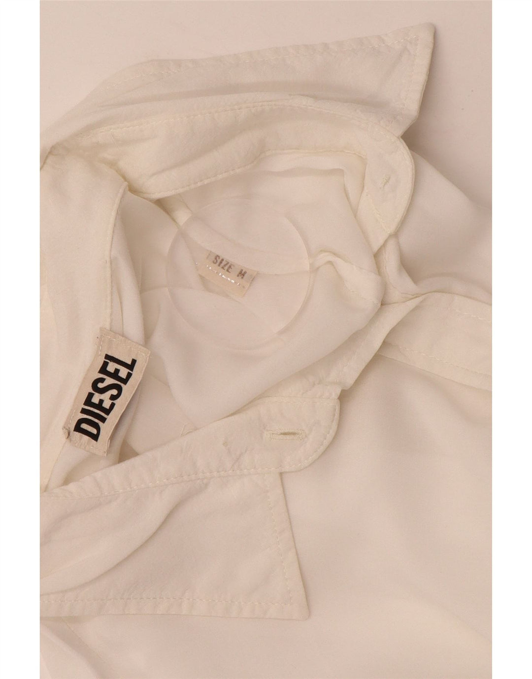 DIESEL Ženska široka košulja bluza UK 14 srednje bijele svile