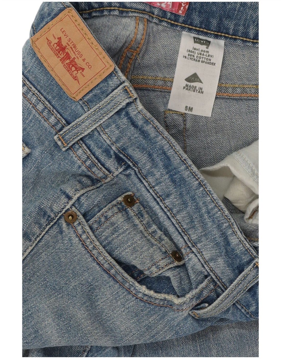 LEVI'S Ženske Bootcut traperice US 5 srednje W28 L31 plavi pamuk